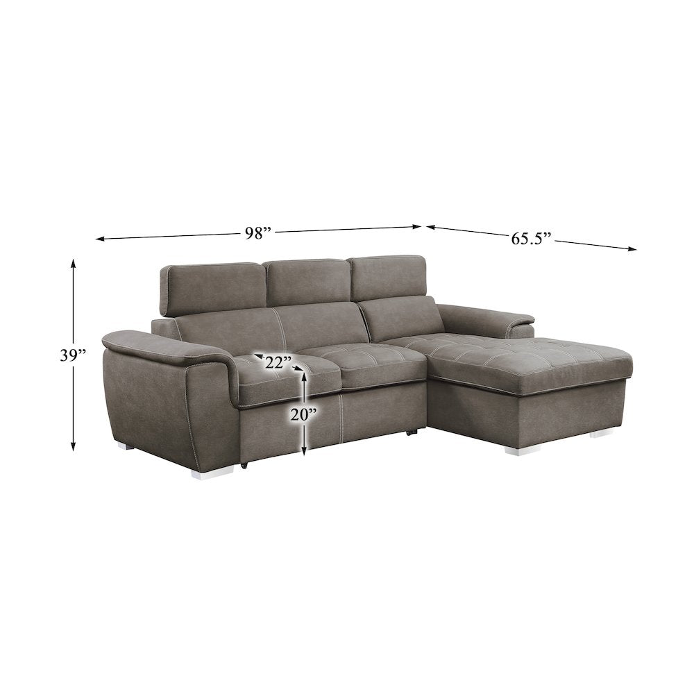 Ferriday Microfiber Accent Chair With Adjustable Headrest In Taupe
