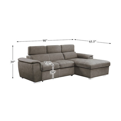 Ferriday Microfiber Accent Chair With Adjustable Headrest In Taupe
