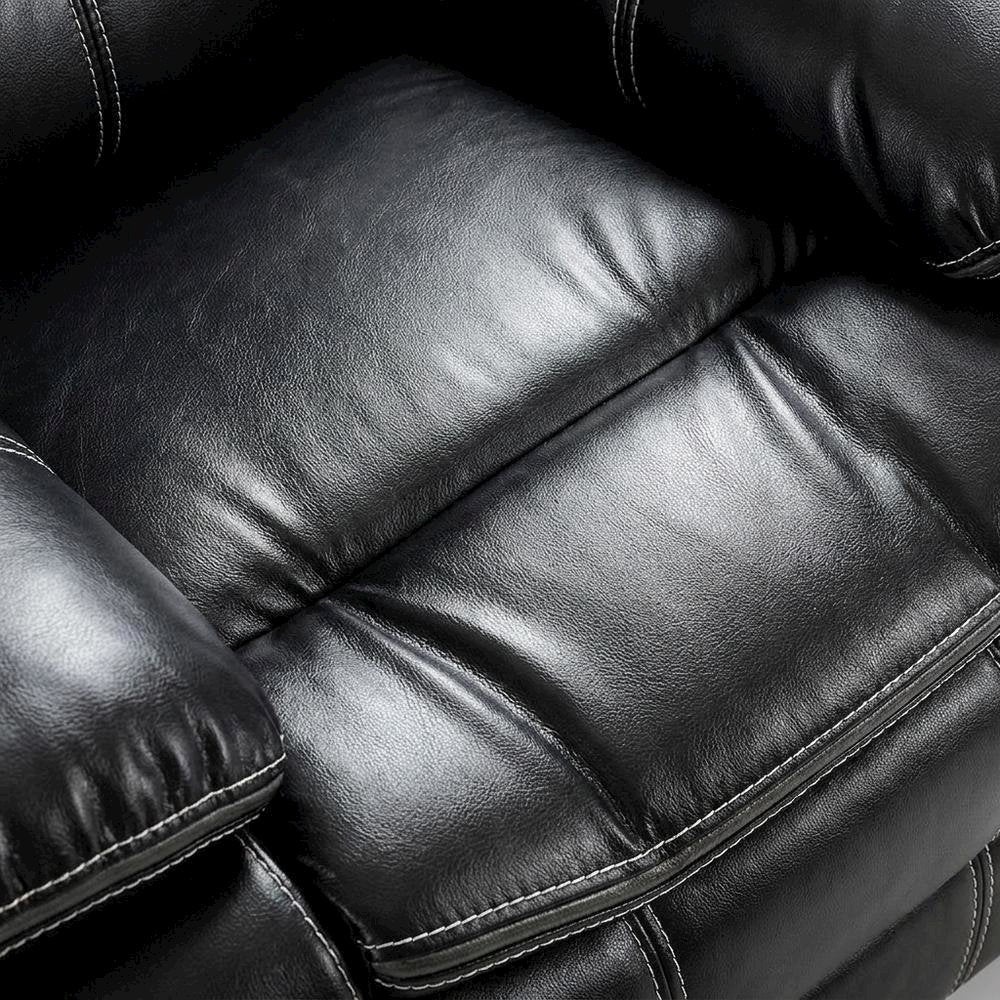 Faux Leather Glider Recliner Chair with Rocking Motion for Nursery, Black