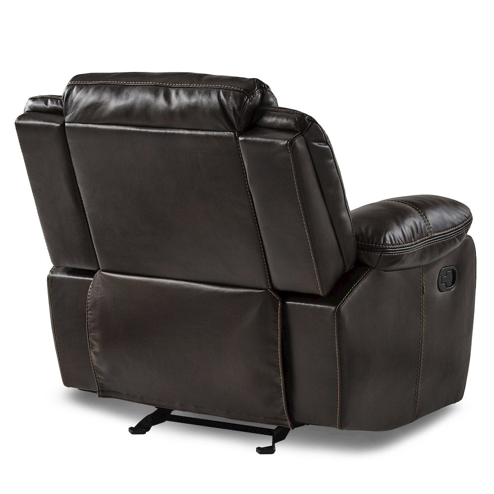 Bastrop Faux Leather Glider Reclining Chair In Black Leather