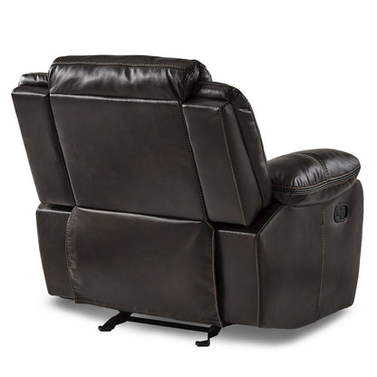 Bastrop Faux Leather Glider Reclining Chair In Black Leather