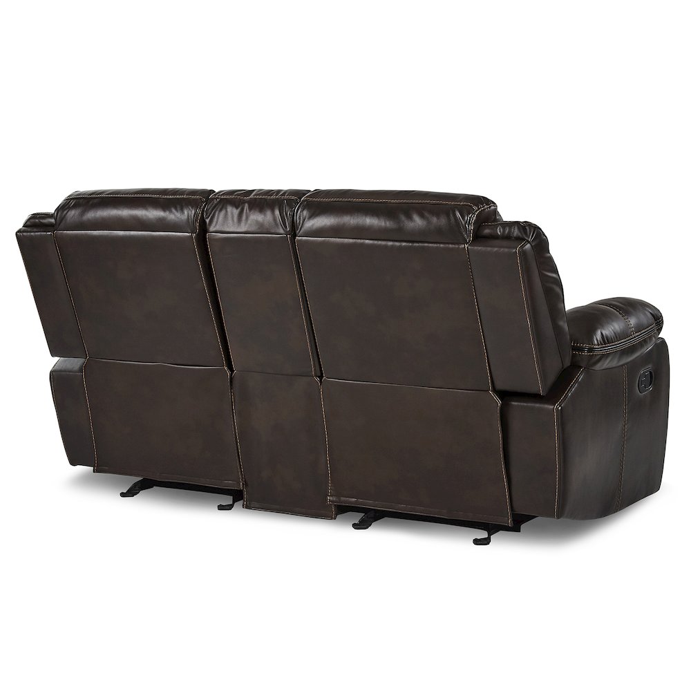 Bastrop Faux Leather Double Glider Reclining Loveseat In Black Leather