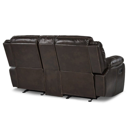 Bastrop Faux Leather Double Glider Reclining Loveseat In Black Leather