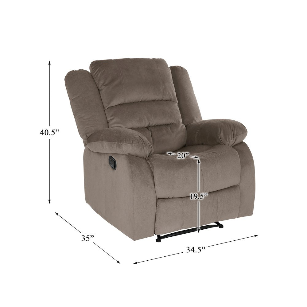 Jarita Microfiber Reclining Chair In Chocolate
