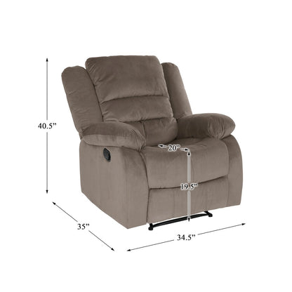 Jarita Microfiber Reclining Chair In Chocolate