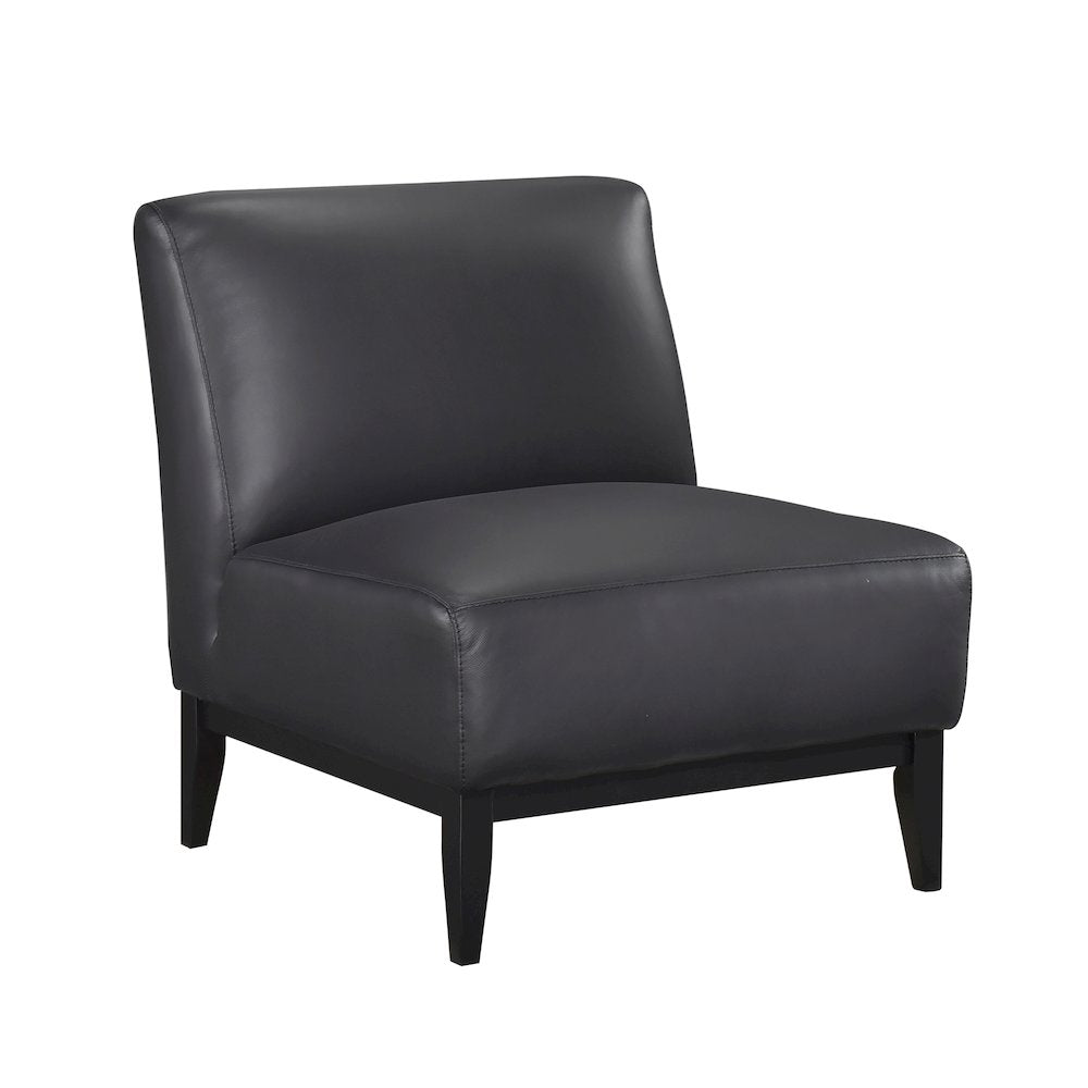Houghton Leather Accent Chair in Black