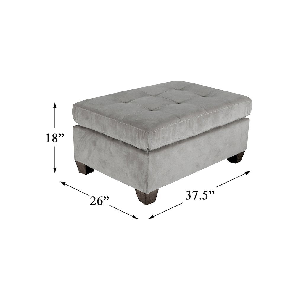 Emilio Microfiber Ottoman In Taupe