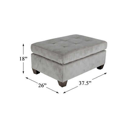 Emilio Microfiber Ottoman In Taupe