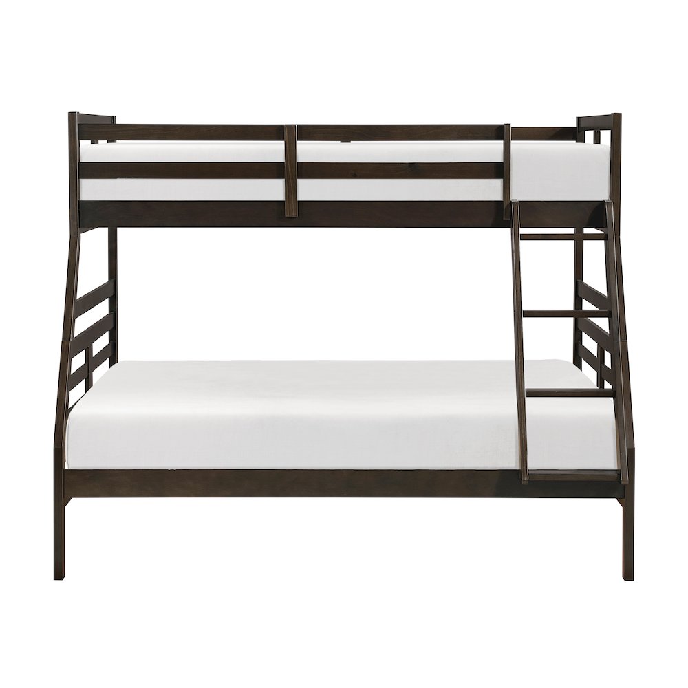 Darden Pine Twin/Full Bunk Bed in Dark Brown