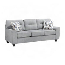 Bennett Chenille Sofa with Cushioned High Back and Deep Wide Seat, Gray