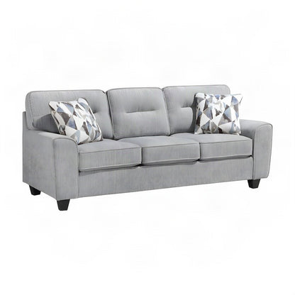 Bennett Chenille Sofa with Cushioned High Back and Deep Wide Seat, Gray