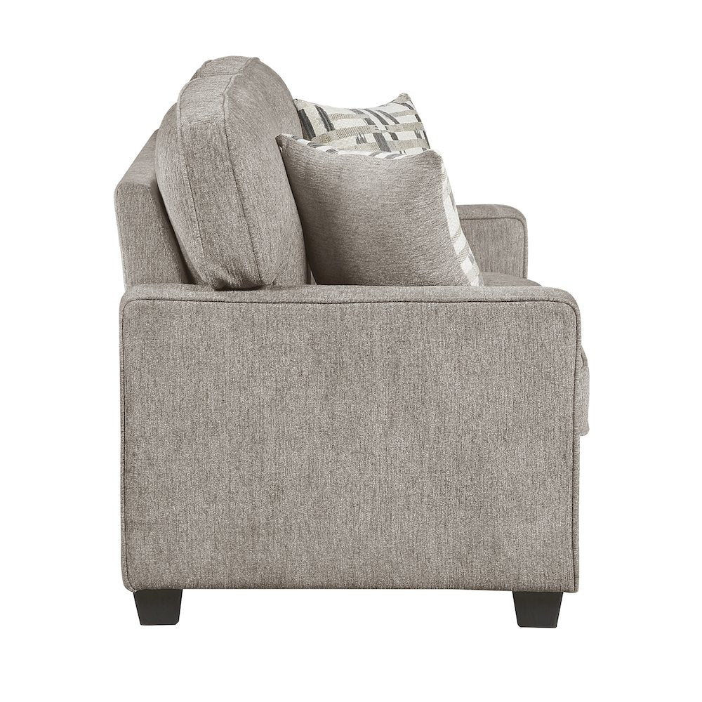 Frances Chenille Love Seat in Taupe