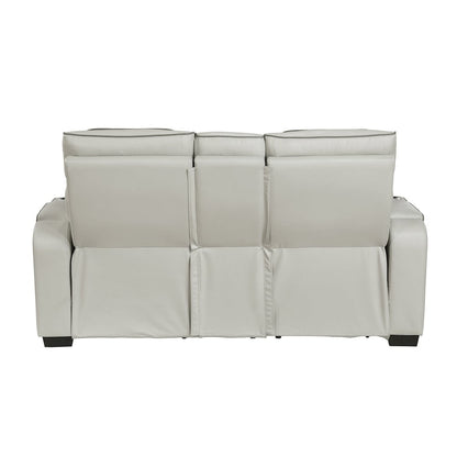 Fairway Faux Leather 3pc Set: Sofa, Loveseat, Chair in Taupe