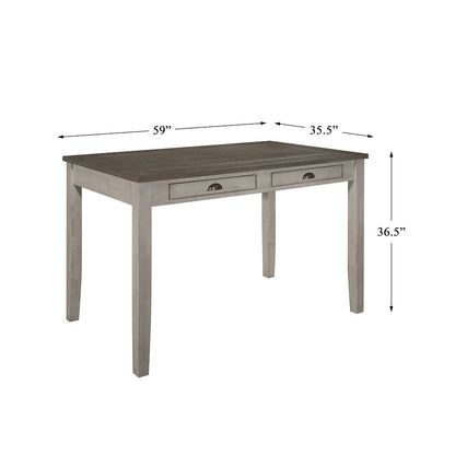Brightleaf Wood Counter Height Table in Brown and Light Gray