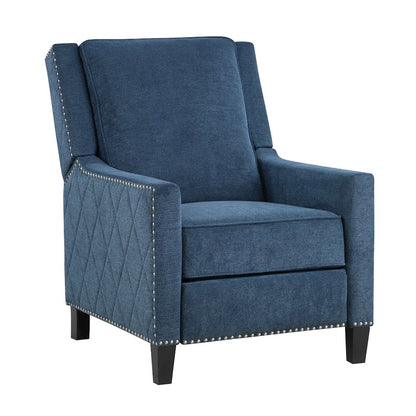 Lexicon Banks Textured Fabric Push back Recliner in Blue