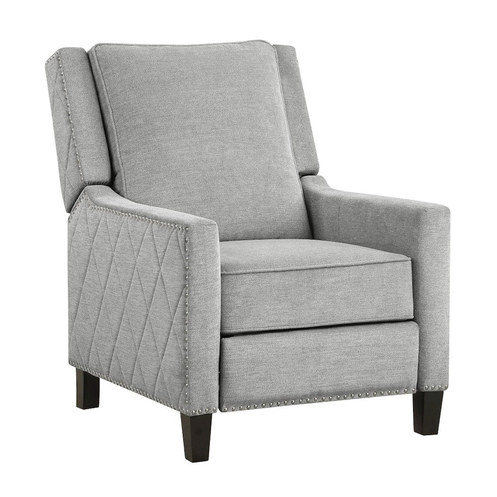 Lexicon Banks Textured Fabric Push back Recliner in Gray