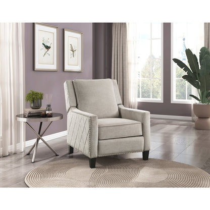 Lexicon Banks Textured Fabric Push back Recliner in Sand