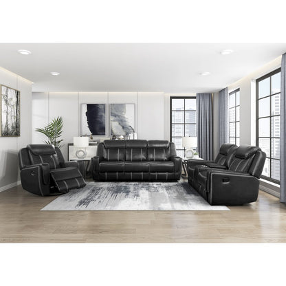 Lexicon Littleton Faux leather Swivel Glider Reclining Chair in Black