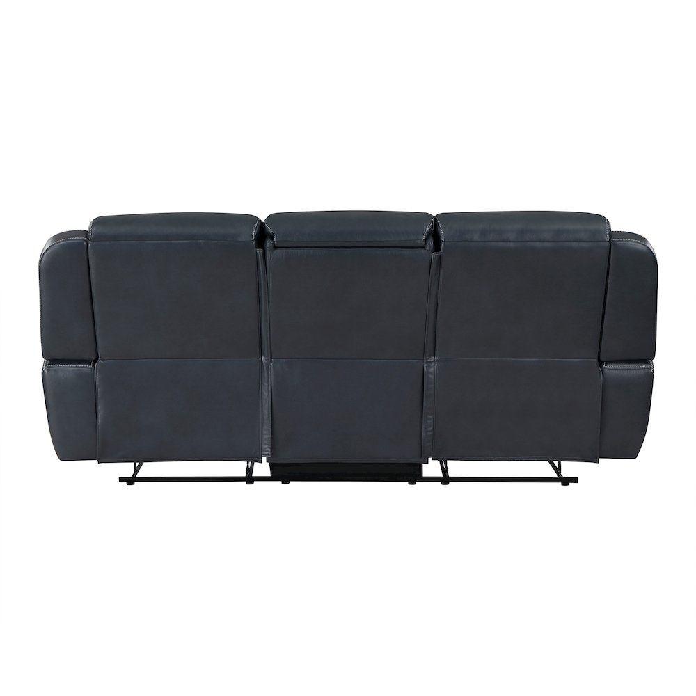 Littleton Faux Leather Double Reclining Sofa In Blue