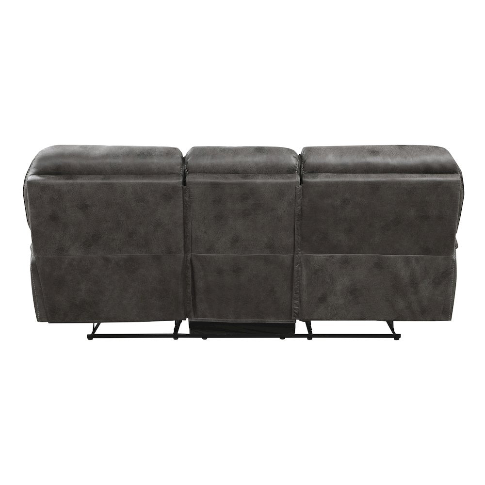 Proctor Microfiber Double Reclining Sofa In Brown
