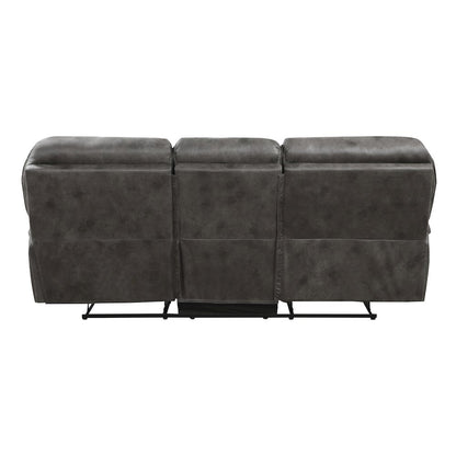 Proctor Microfiber Double Reclining Sofa In Brown