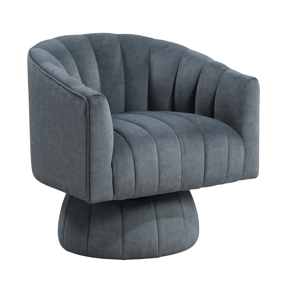 Lonita Velvet Swivel Chair in Dark Gray