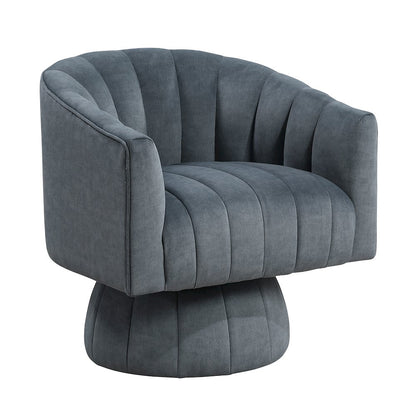 Lonita Velvet Swivel Chair in Dark Gray