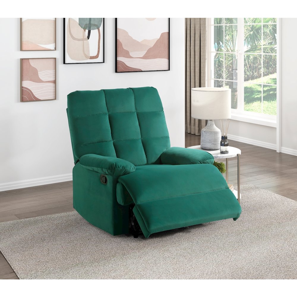 Lexicon Colin Velvet Manual Recliner in Green