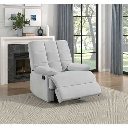 Lexicon Colin Velvet Manual Recliner in Light Gray