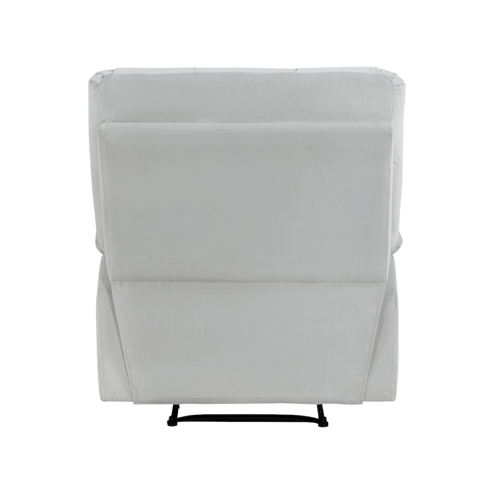 Lexicon Colin Velvet Manual Recliner in Light Gray