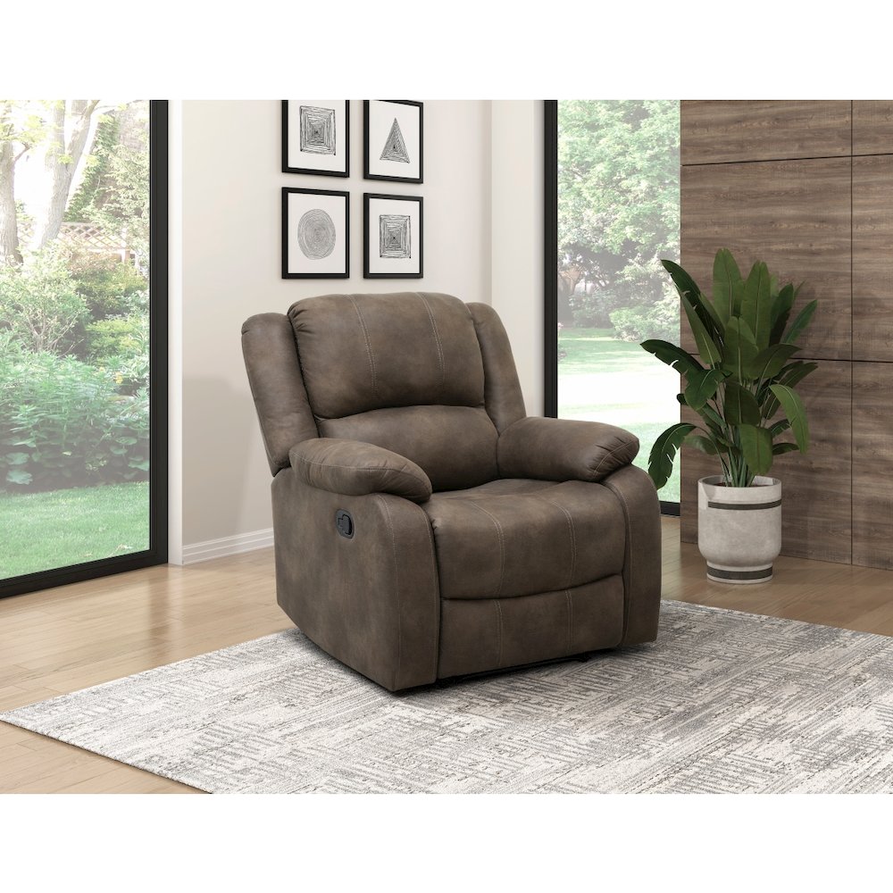 Lexicon Fairview Microfiber Manual Recliner in Brown
