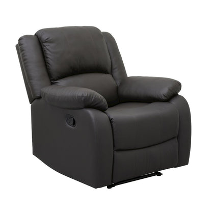 Lexicon Fairview Faux Leather Manual Recliner in Dark Brown