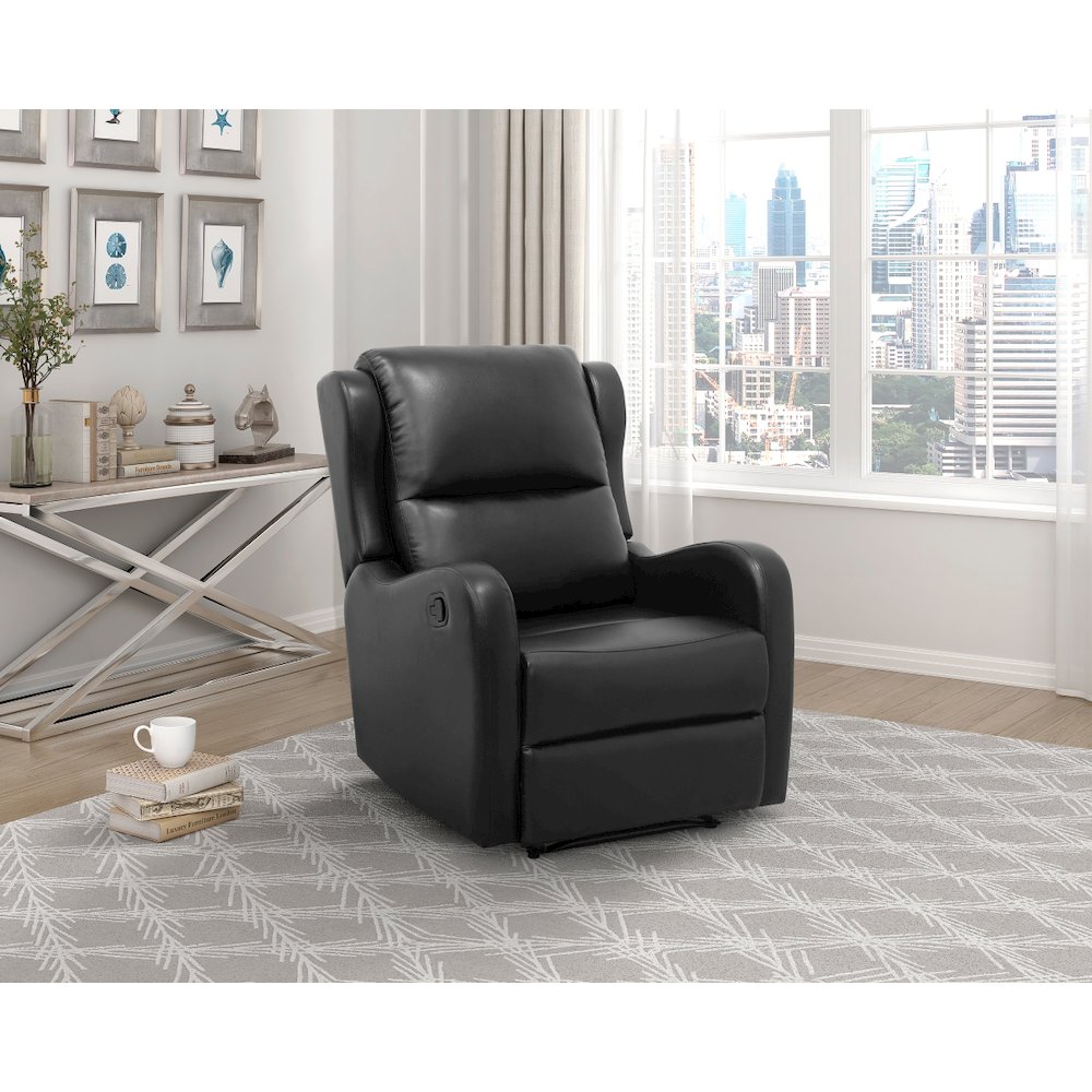 Lexicon Durant Faux Leather Manual Recliner in Black