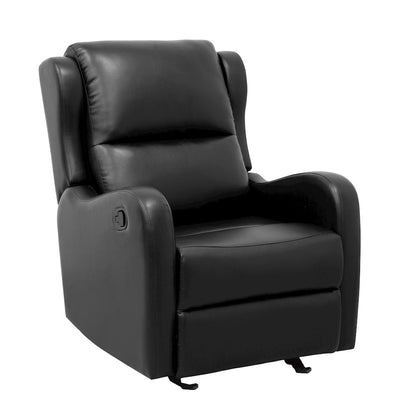 Lexicon Durant Faux Leather Glider Manual Recliner in Black