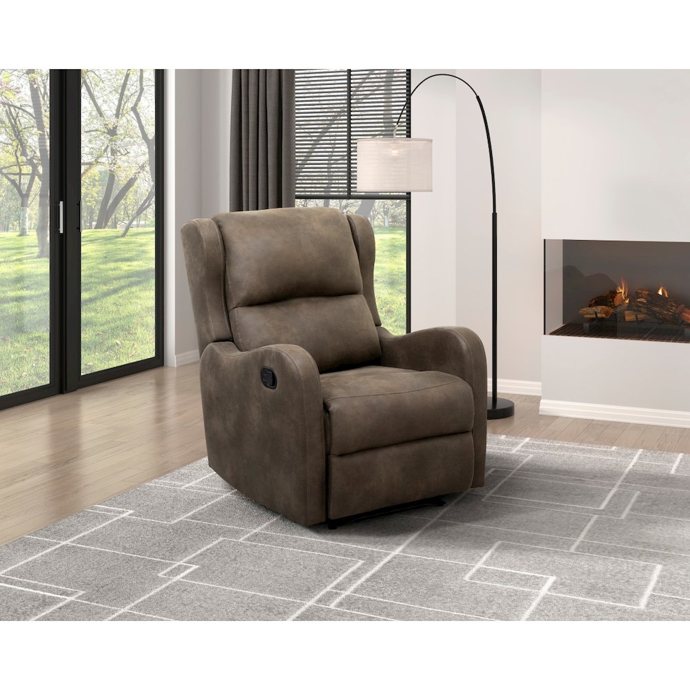 Lexicon Durant Microfiber Manual Recliner in Brown