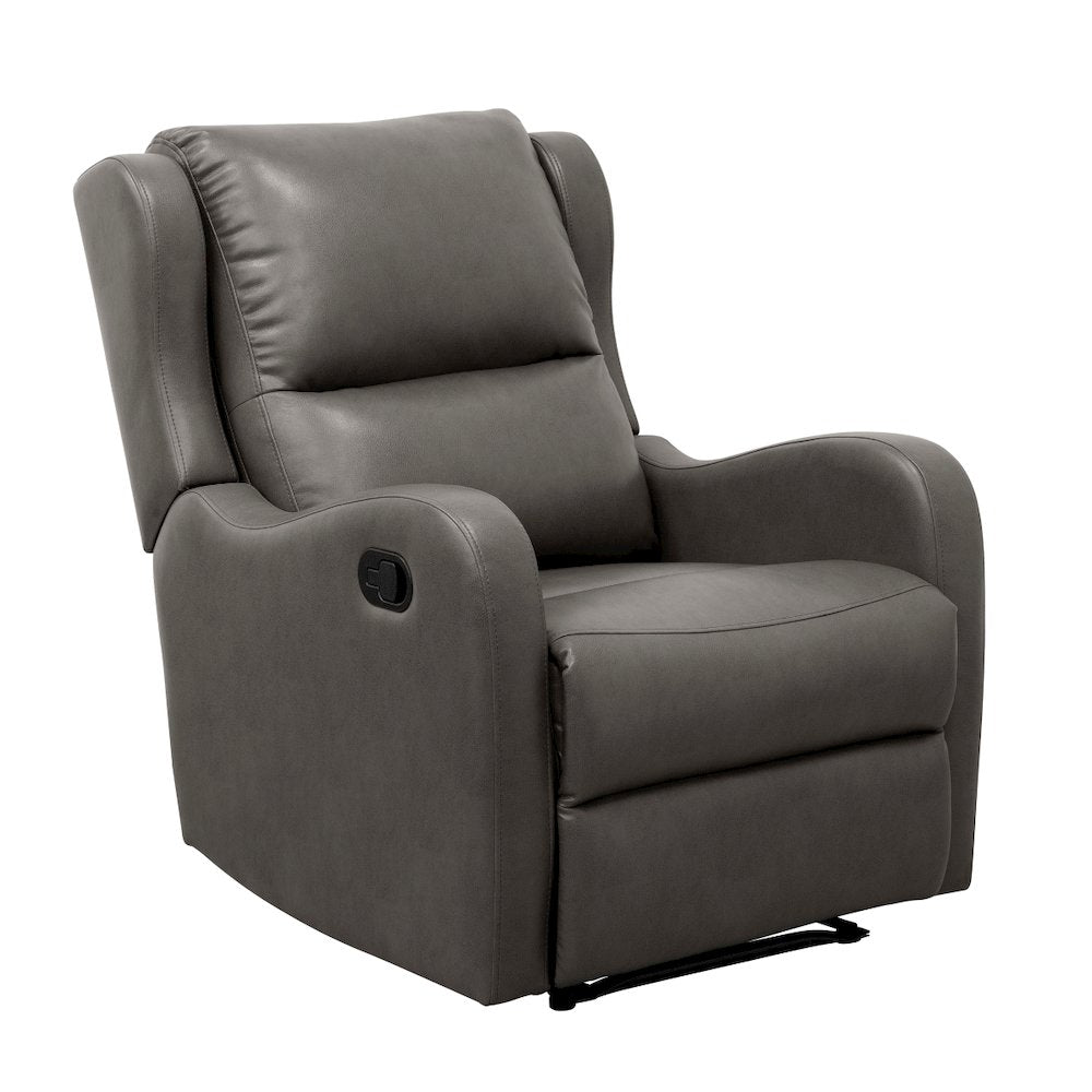 Lexicon Durant Faux Leather Manual Recliner in Gray