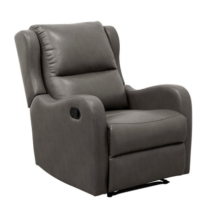Lexicon Durant Faux Leather Manual Recliner in Gray