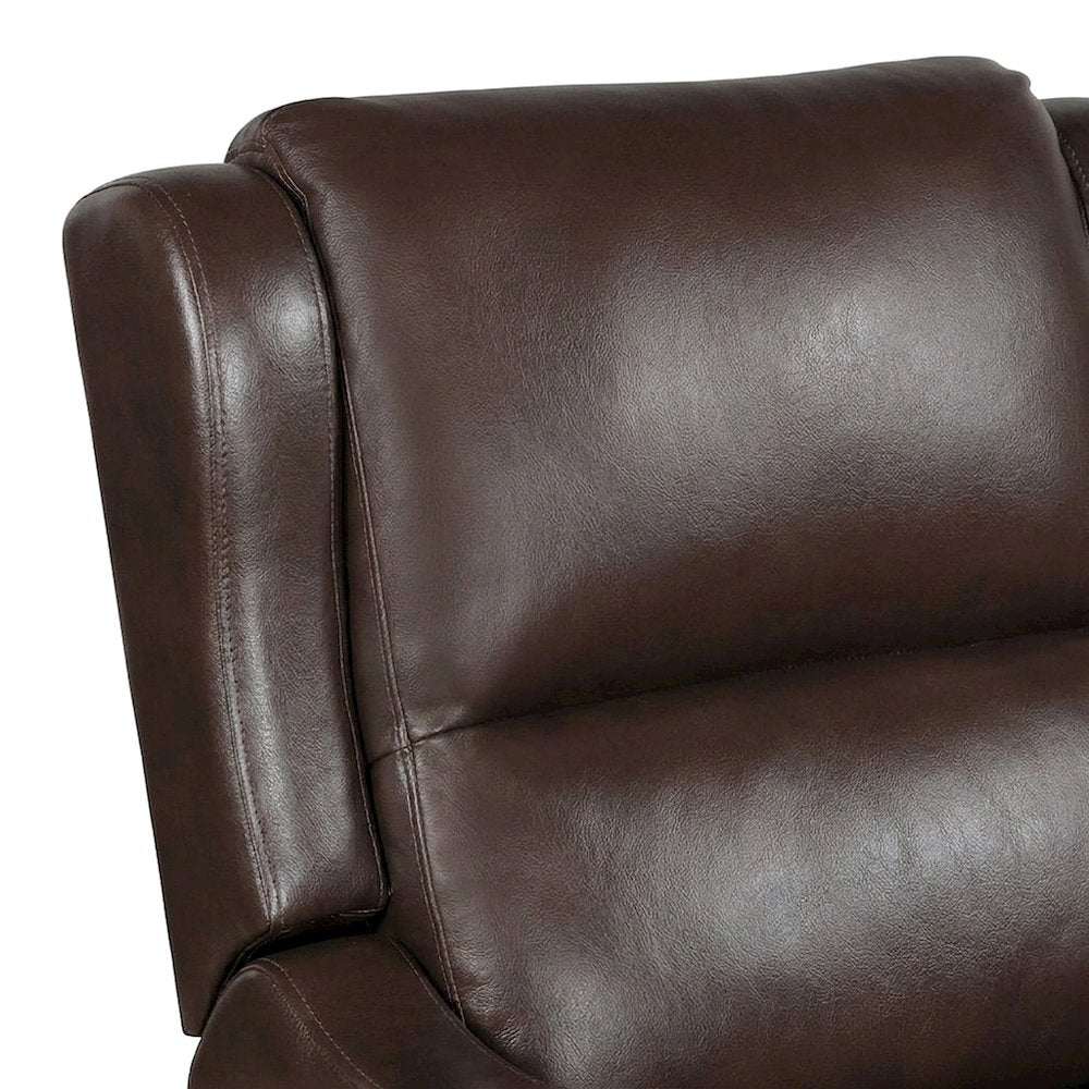 Faux Leather Manual Recliner Chair for Adults and Small Spaces, Brown