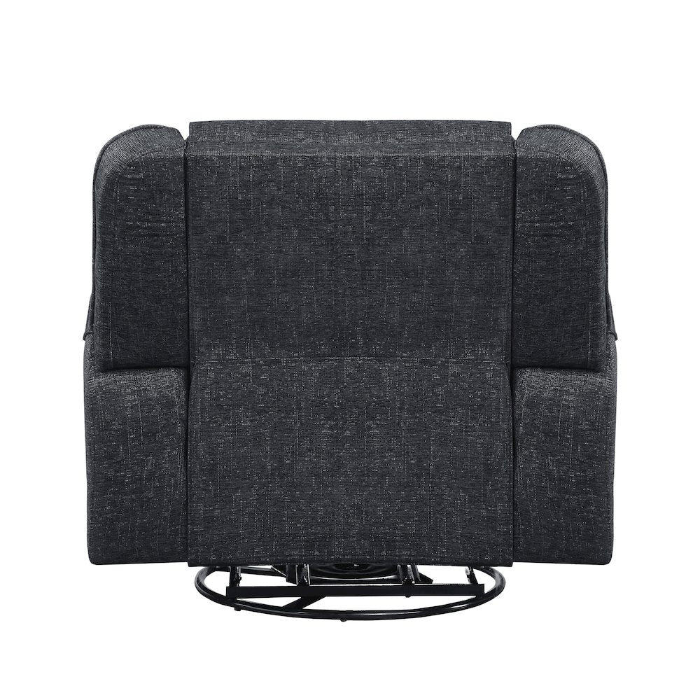 Monterey Chenille Swivel Reclining Chair In Ebony