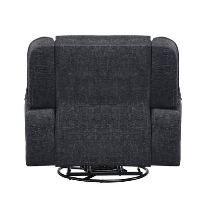 Monterey Chenille Swivel Reclining Chair In Ebony