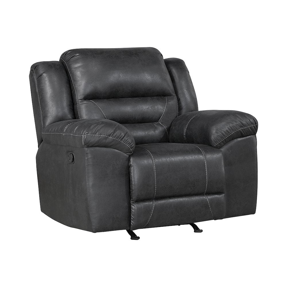 Lexicon Hazen Microfiber Rocker Reclining Chair in Black