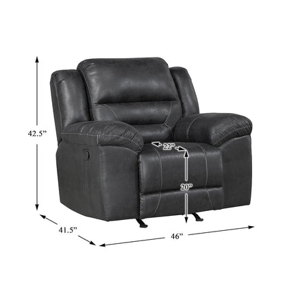 Lexicon Hazen Microfiber Rocker Reclining Chair in Black