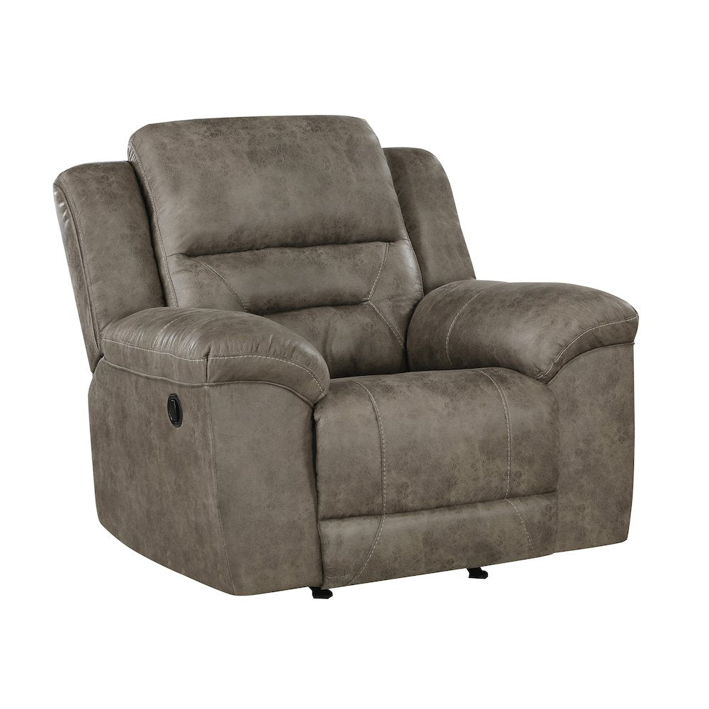 Hazen Microfiber Rocker Reclining Chair In Brown