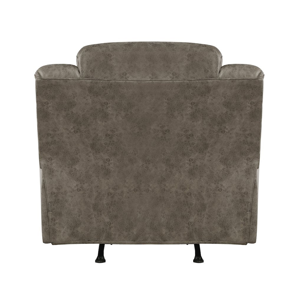 Hazen Microfiber Rocker Reclining Chair In Brown