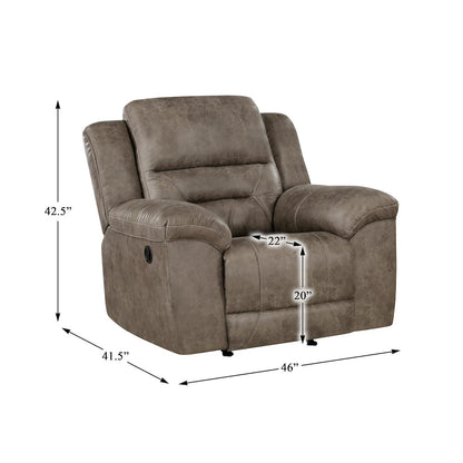Hazen Microfiber Rocker Reclining Chair In Brown