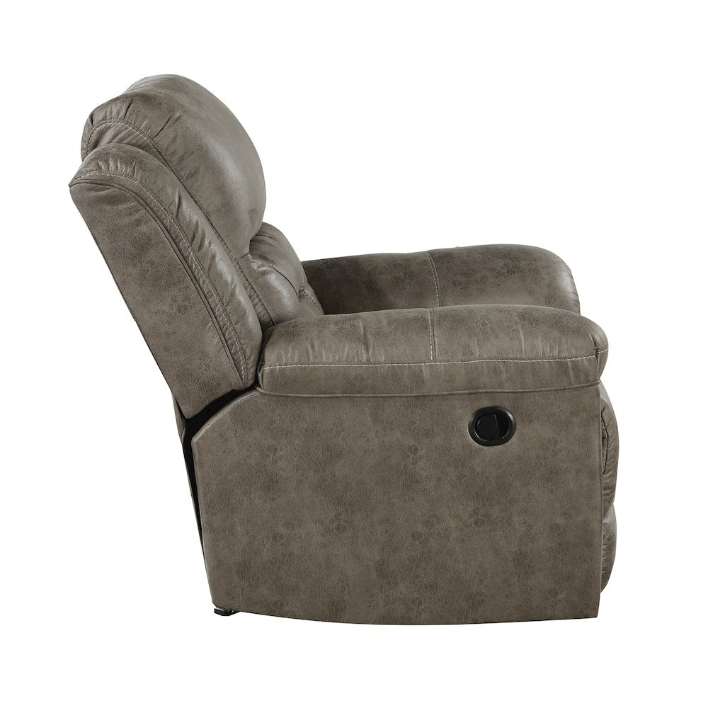 Hazen Microfiber Rocker Reclining Chair In Brown