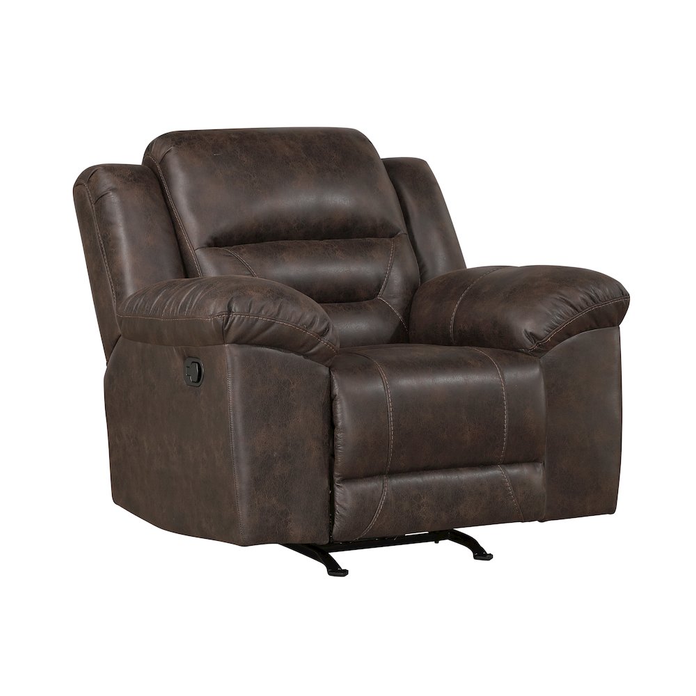 Lexicon Hazen Microfiber Rocker Reclining Chair in Dark Brown