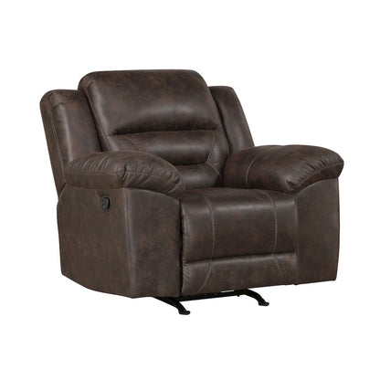 Lexicon Hazen Microfiber Rocker Reclining Chair in Dark Brown