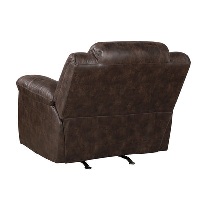 Lexicon Hazen Microfiber Rocker Reclining Chair in Dark Brown