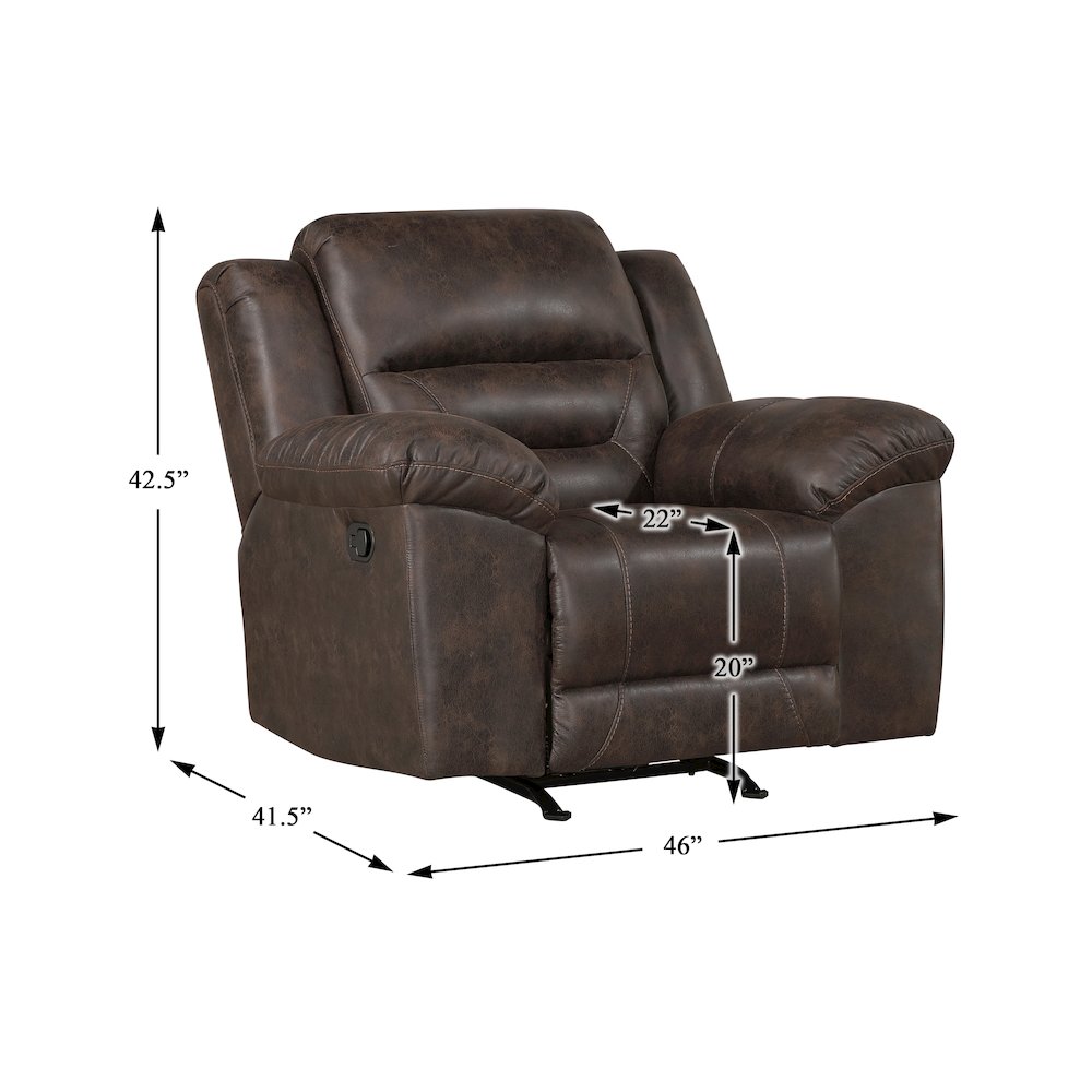 Lexicon Hazen Microfiber Rocker Reclining Chair in Dark Brown